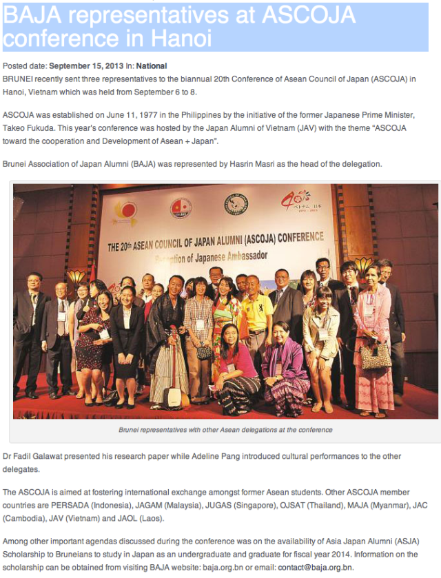 Dr Fadil Galawat's article on our ASCOJA 20th Conference at Hanoi up at BB