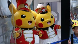 Two Pikachus at a Pokemon Centre